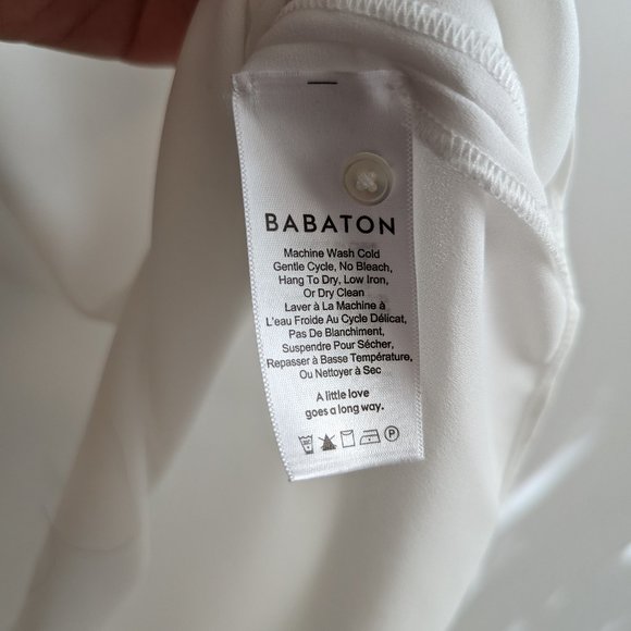 Babaton semi-sheer white blouse with butterfly sleeves - Picture 3 of 4